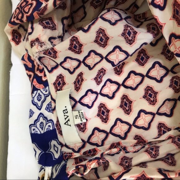 AVA New Shorts Romper Boho Print Jumpsuit V-Neck Festival Belt Neutral Summer S - Picture 9 of 11